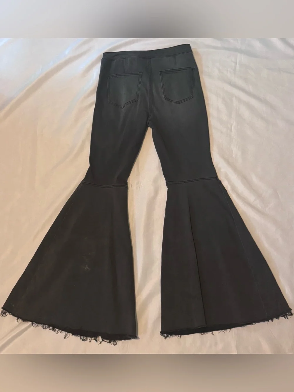 Free People Just Float On Flare Jeans Size 29 Washed Black Bell Bottom Festival